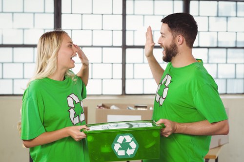 Professional team performing loft clearance
