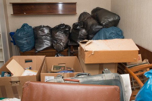 Sorted items during garage clearance